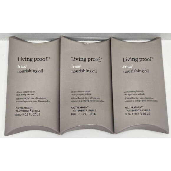 Lot Of 3 Living Proof No Frizz Nourishing Oil, 0.2 oz Deluxe Sample NIB - Picture 1 of 3